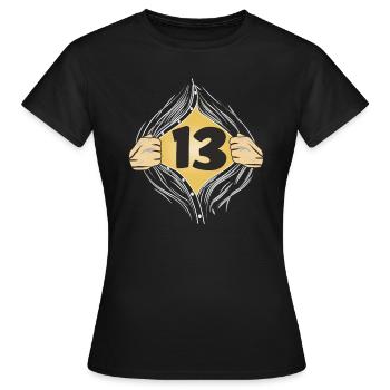 13 PUT ON SHIRT - Women's T-Shirt - black - Front - AI Model Female 172 dark (172cm)