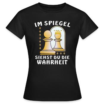 IM SPIEGEL SIEHST DU DIE WAHRHEIT - Frauen T-Shirt - Schwarz - Vorne - AI Model Female 172 dark (172cm)