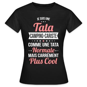 Tata camping-cariste plus cool - T-shirt Femme - noir - Devant - AI Model Female 172 dark (172cm)