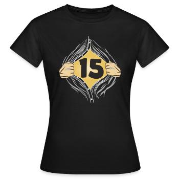 15 PUT ON SHIRT - Women's T-Shirt - black - Front - AI Model Female 172 dark (172cm)