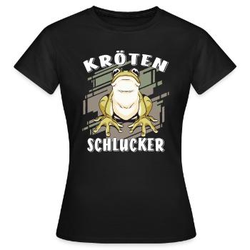 KRÖTEN SCHLUCKER - Frauen T-Shirt - Schwarz - Vorne - AI Model Female 172 dark (172cm)