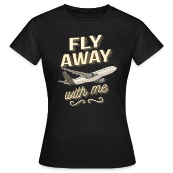 L’AVION S’ENVOLE AVEC MOI - T-shirt Femme - noir - Devant - AI Model Female 172 dark (172cm)