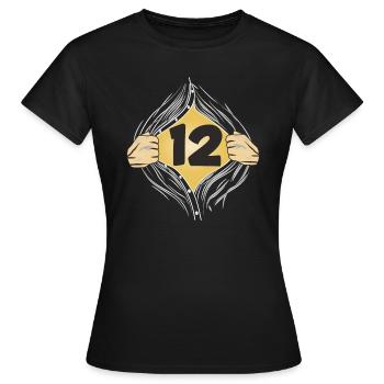 12 PUT ON SHIRT - Women's T-Shirt - black - Front - AI Model Female 172 dark (172cm)