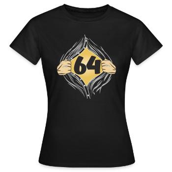 64 SHIRT ON - Women's T-Shirt - black - Front - AI Model Female 172 dark (172cm)