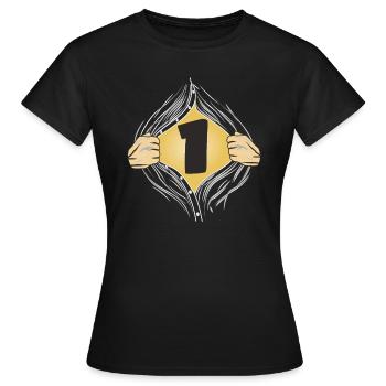 1 SHIRT ON - Women's T-Shirt - black - Front - AI Model Female 172 dark (172cm)