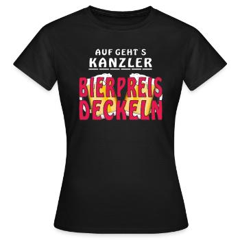 AUF GEHTS KANZLER BIERPREIS DECKELN - Frauen T-Shirt - Schwarz - Vorne - AI Model Female 172 dark (172cm)