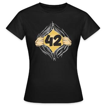 42 PUT ON SHIRT - Women's T-Shirt - black - Front - AI Model Female 172 dark (172cm)