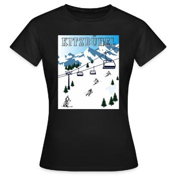 SKI KITZBÜHEL - T-shirt Femme - noir - Devant - AI Model Female 172 dark (172cm)