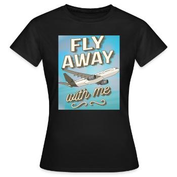 L’AVION S’ENVOLE AVEC MOI - T-shirt Femme - noir - Devant - AI Model Female 172 dark (172cm)