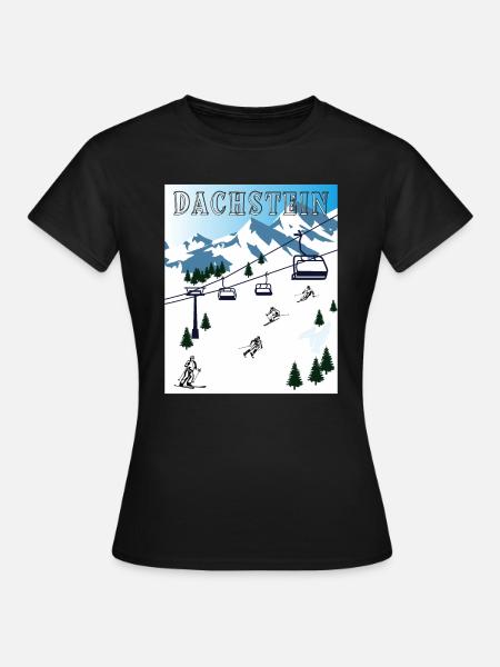 SCHI FAHREN DACHSTEIN - Frauen T-Shirt - Schwarz