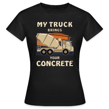 MON CAMION APPORTE VOTRE BÉTON - T-shirt Femme - noir - Devant - AI Model Female 172 dark (172cm)
