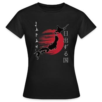Japon - Terre du soleil levant japonais - T-shirt Femme - noir - Devant - AI Model Female 172 dark (172cm)