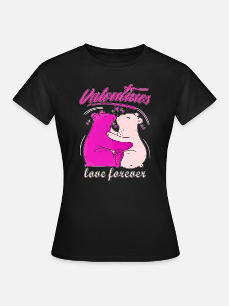 VALENTINES love forever - Frauen T-Shirt - Schwarz