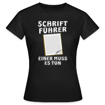 SCHRIFTFÜHRER - Frauen T-Shirt - Schwarz - Vorne - AI Model Female 172 dark (172cm)