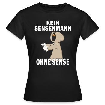 KEIN SENSENMANN OHNE SENSE - Frauen T-Shirt - Schwarz - Vorne - AI Model Female 172 dark (172cm)
