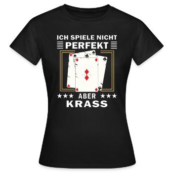 JE NE JOUE PAS PARFAIT MAIS GROSSIER - T-shirt Femme - noir - Devant - AI Model Female 172 dark (172cm)