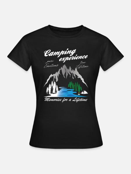 Camping Experience Camper Vintage - Frauen T-Shirt - Schwarz