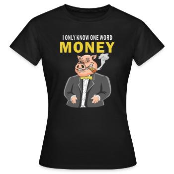 JE NE CONNAIS QU’UN SEUL MOT ARGENT - T-shirt Femme - noir - Devant - AI Model Female 172 dark (172cm)