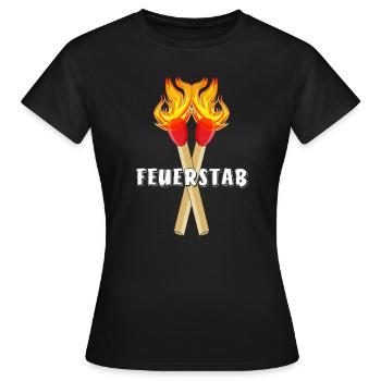 STREICHHOLZ FEUERSTAB - Frauen T-Shirt - Schwarz - Vorne - AI Model Female 172 dark (172cm)