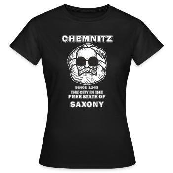 CHEMNITZ LA VILLE DANS L’ÉTAT LIBRE DE SAXE - T-shirt Femme - noir - Devant - AI Model Female 172 dark (172cm)