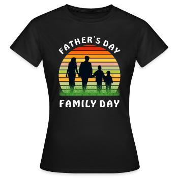 FÊTE DES PÈRES FÊTE DE LA FAMILLE - T-shirt Femme - noir - Devant - AI Model Female 172 dark (172cm)