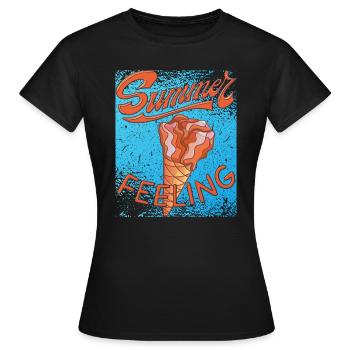 CRÈME GLACÉE SENSATION ESTIVALE - T-shirt Femme - noir - Devant - AI Model Female 172 dark (172cm)