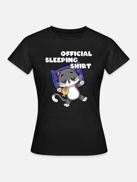 Lustige Spruch Anime Katze offizielles Schlafshirt - Frauen T-Shirt - Schwarz