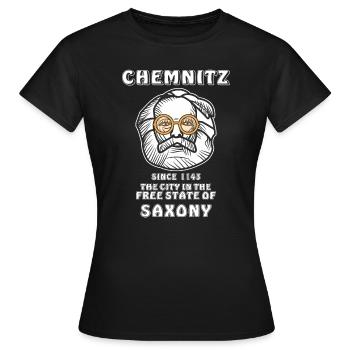 CHEMNITZ LA VILLE DANS L’ÉTAT LIBRE DE SAXE - T-shirt Femme - noir - Devant - AI Model Female 172 dark (172cm)