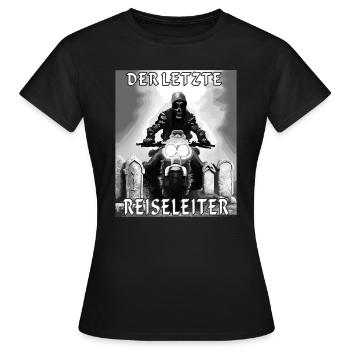 MORT À MOTO LE DERNIER GUIDE TOURISTIQUE - T-shirt Femme - noir - Devant - AI Model Female 172 dark (172cm)