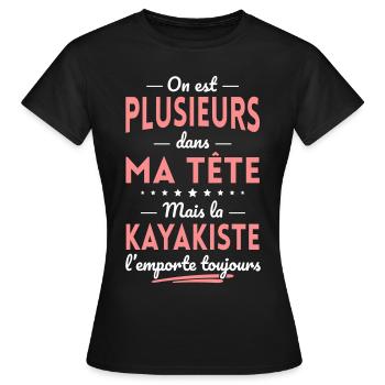 Plusieurs dans tête la Kayakiste l'emporte - T-shirt Femme - noir - Devant - AI Model Female 172 dark (172cm)