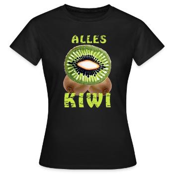 KIWI ALLES KIWI - Frauen T-Shirt - Schwarz - Vorne - AI Model Female 172 dark (172cm)
