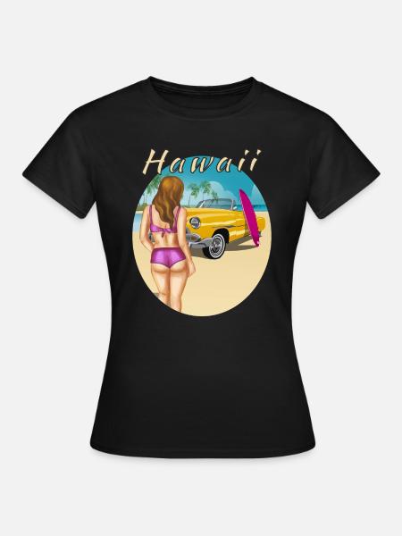 HAWAII - Frauen T-Shirt - Schwarz