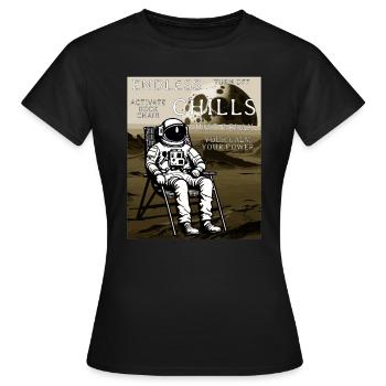 CHAISE LONGUE ASTRONAUTE ENDLESS CHILLS - T-shirt Femme - noir - Devant - AI Model Female 172 dark (172cm)