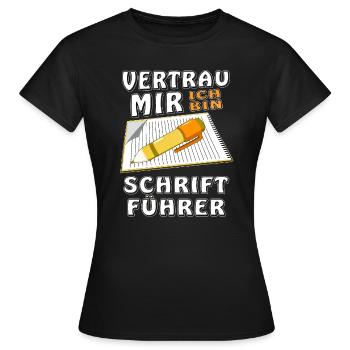 SCHRIFTFÜHRER - Frauen T-Shirt - Schwarz - Vorne - AI Model Female 172 dark (172cm)