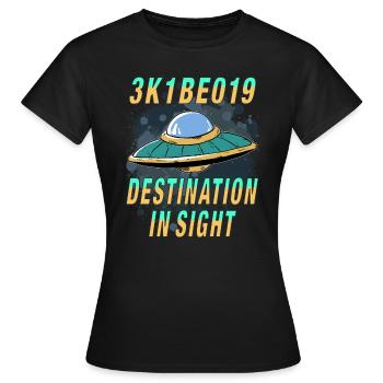 UFO DESTINATION IN SIGHT - Women's T-Shirt - black - Front - AI Model Female 172 dark (172cm)