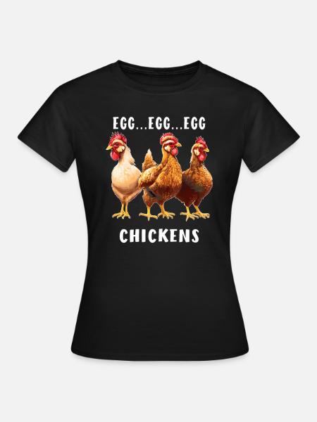 POULE OEUF POULES - T-shirt Femme - noir