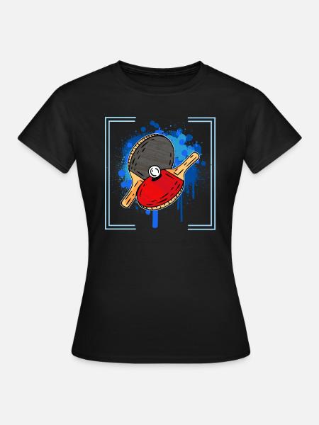 TISCHTENNIS - Dame-T-shirt - sort