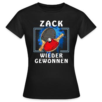 TISCHTENNIS ZACK WIEDER GEWONNEN - Frauen T-Shirt - Schwarz - Vorne - AI Model Female 172 dark (172cm)