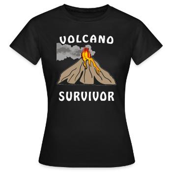 SURVIVANT DU VOLCAN - T-shirt Femme - noir - Devant - AI Model Female 172 dark (172cm)