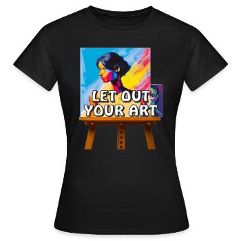ARTIST MAKES THE PICTURE - Frauen T-Shirt - Schwarz - Vorne - AI Model Female 172 dark (172cm)