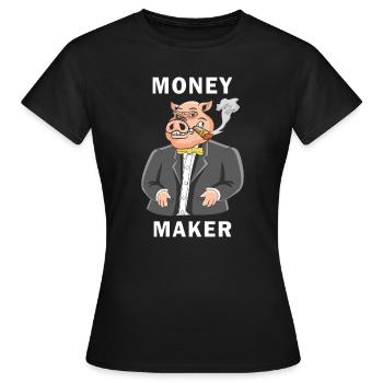 FABRICANT D’ARGENT DE COCHON - T-shirt Femme - noir - Devant - AI Model Female 172 dark (172cm)