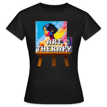 ARTIST MAKES THE PICTURE - Frauen T-Shirt - Schwarz - Vorne - AI Model Female 172 dark (172cm)