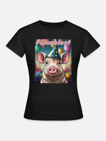 SCHWEIN FEIERBIEST - Frauen T-Shirt - Schwarz