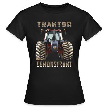TRAKTOR DEMONSTRANT - Frauen T-Shirt - Schwarz - Vorne - AI Model Female 172 dark (172cm)