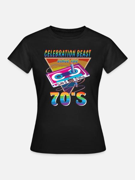 KASSETTE CELEBRATION BEAST 70ER - Frauen T-Shirt - Schwarz