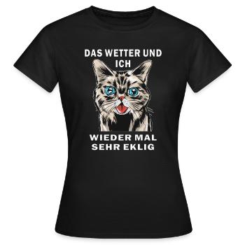CAT LE TEMPS ET MOI TRÈS DÉGOÛTANT - T-shirt Femme - noir - Devant - AI Model Female 172 dark (172cm)