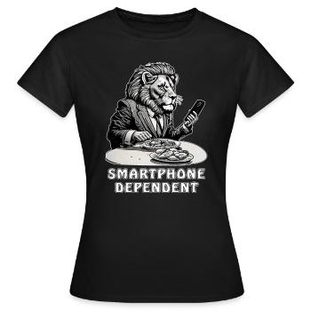 LEOWE DÉPENDANT DU SMARTPHONE - T-shirt Femme - noir - Devant - AI Model Female 172 dark (172cm)