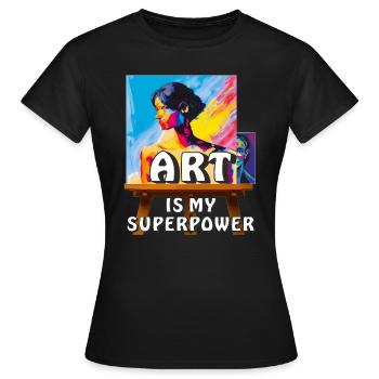 ARTIST MAKES THE PICTURE - Frauen T-Shirt - Schwarz - Vorne - AI Model Female 172 dark (172cm)