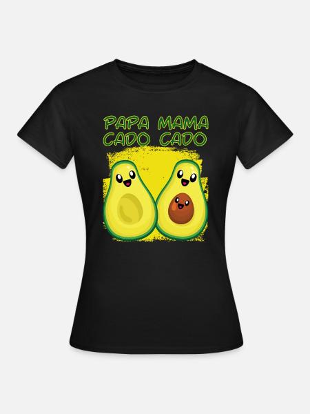 Avocado Divertente Mamacado Papacado - Maglietta da donna - nero