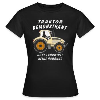 TRAKTOR DEMONSTRANT LANDWIRTE NAHRUNG - Frauen T-Shirt - Schwarz - Vorne - AI Model Female 172 dark (172cm)
